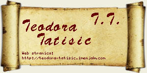 Teodora Tatišić vizit kartica